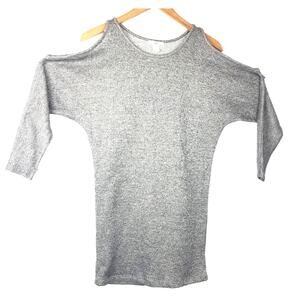 Bar III | Cold Shoulder Long Top Silver Sparkle XS